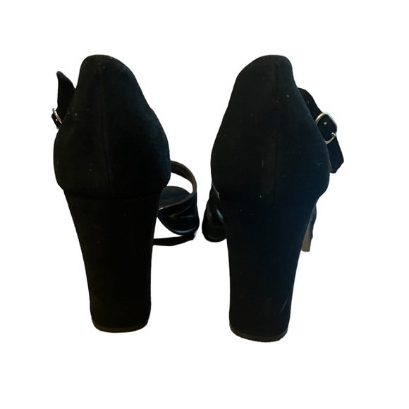 Charlotte Halton black suede ankle strap heels - Picture 6 of 8